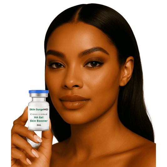 Woman holding Skin SurgeMD Cross-Linked HA Gel Skin Booster 2mL - Hyaluronic Acid Skin Booster Treatment