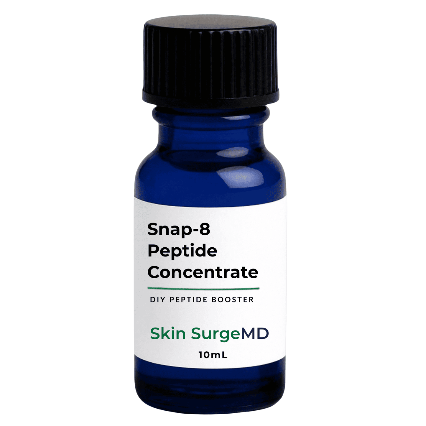 10ml Blue bottle of Snap-8 Peptide  Concentrate DIy Peptide Booster by Skin SurgeMD on a white background.