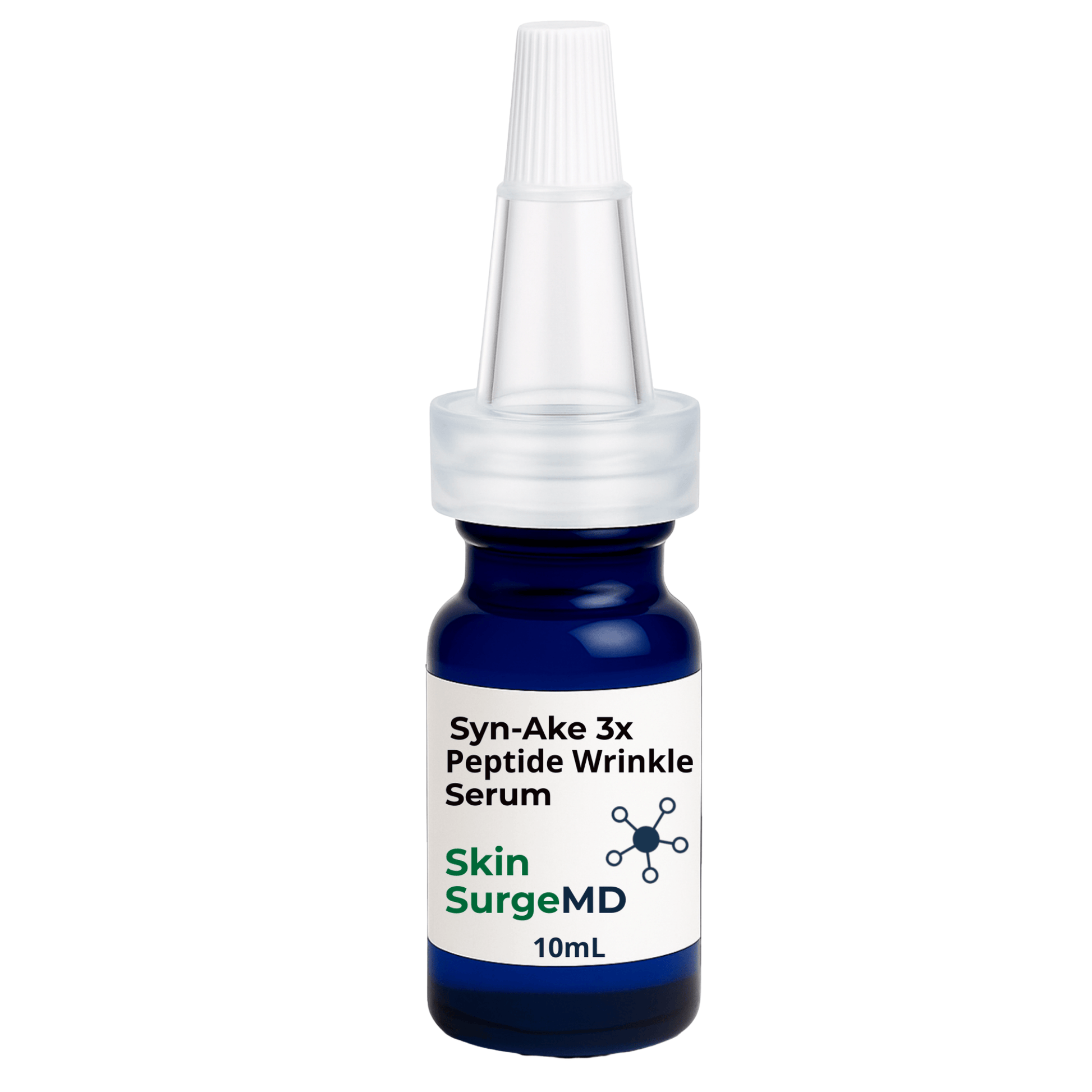 Bottle of Skin SurgeMD Syn-Ake 3x Peptide Wrinkle Serum on a white background