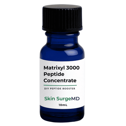10mL Blue bottle of Matrixyl 3000 Peptide Booster Concentrate with black cap on a white background
