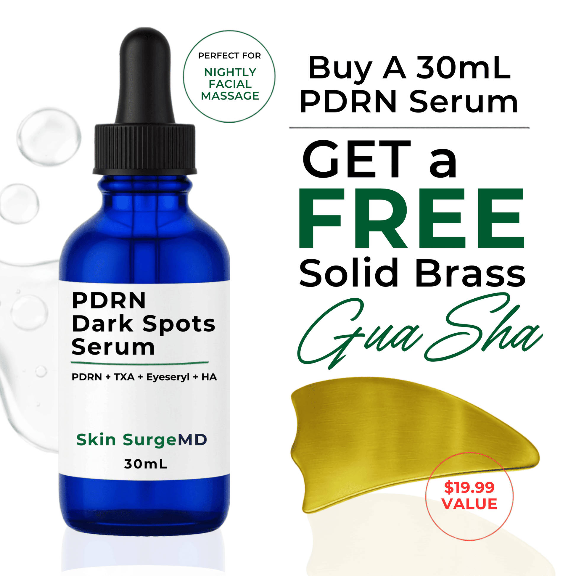 PDRN Dark Spots Serum Buy one 30ml get a free gua sha
