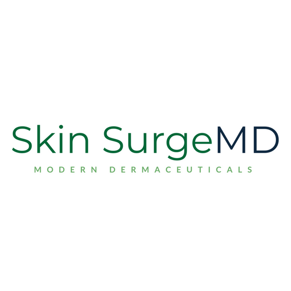 "Skin SurgeMD logo for high performance anti-aging skincare for all skin tones"