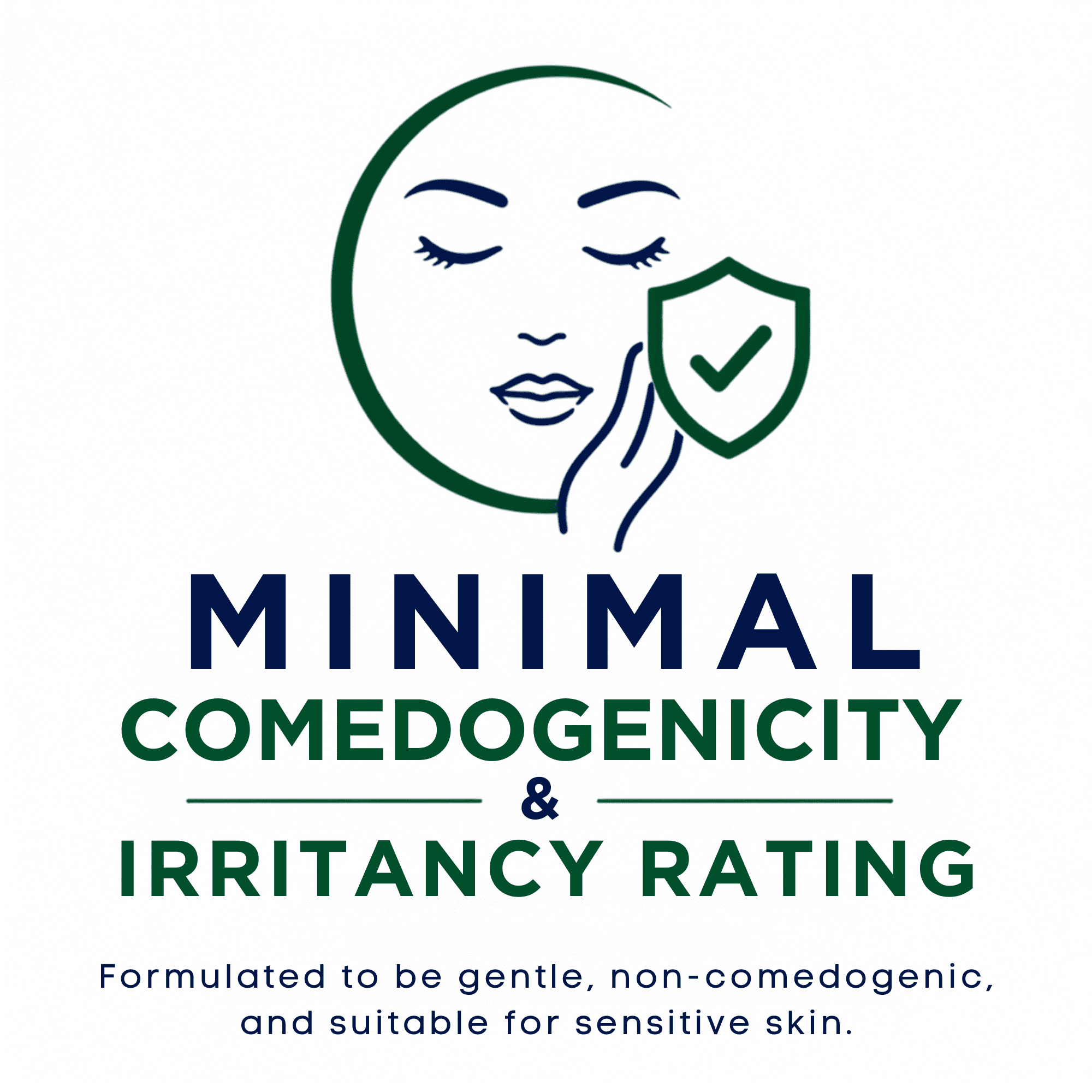 Minimal comedogenicity and irritancy rating with formulas developed to be gentle, non-comedogenic, and suitable for sensitive skin.