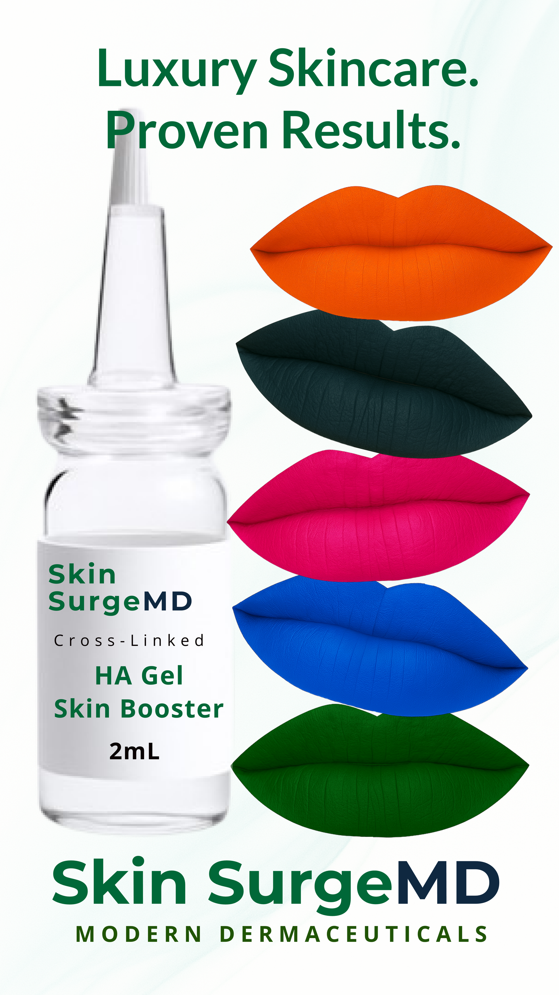 Skin SurgeMD Cross-Linked HA Gel Skin Booster video demonstrating filler-like plumping results, instant hydration, and pro-level skincare application.