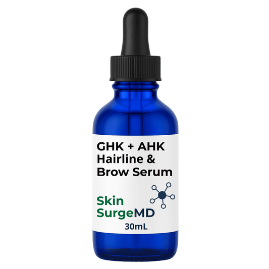 GHK + AHK Hairline & Brow Serum application video — peptide hair growth serum by Skin SurgeMD